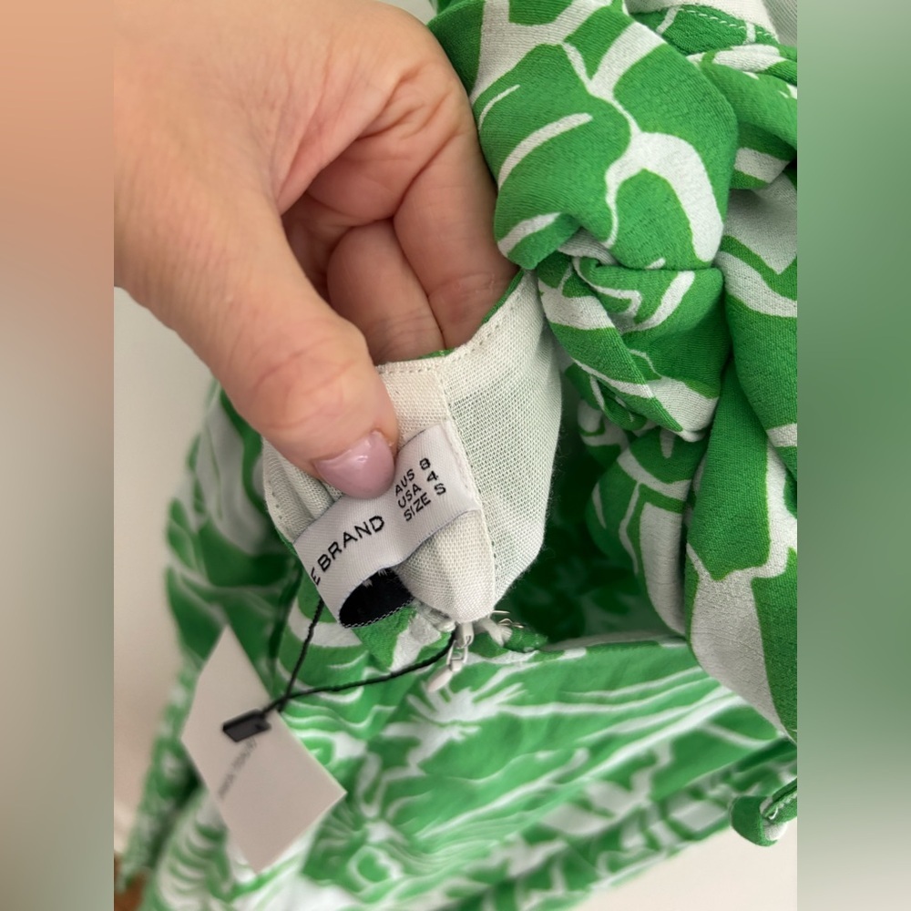 Revolve Green Tropical Pattern Midi Dress - Picture 7 of 13